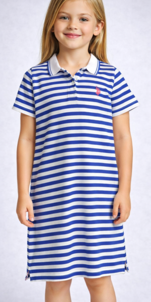 Kids Oversized U.S. Polo Assn. Stripe Polo Dress Tee
